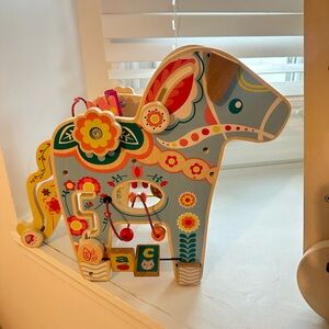Colorful Wooden Activity Horse Toy